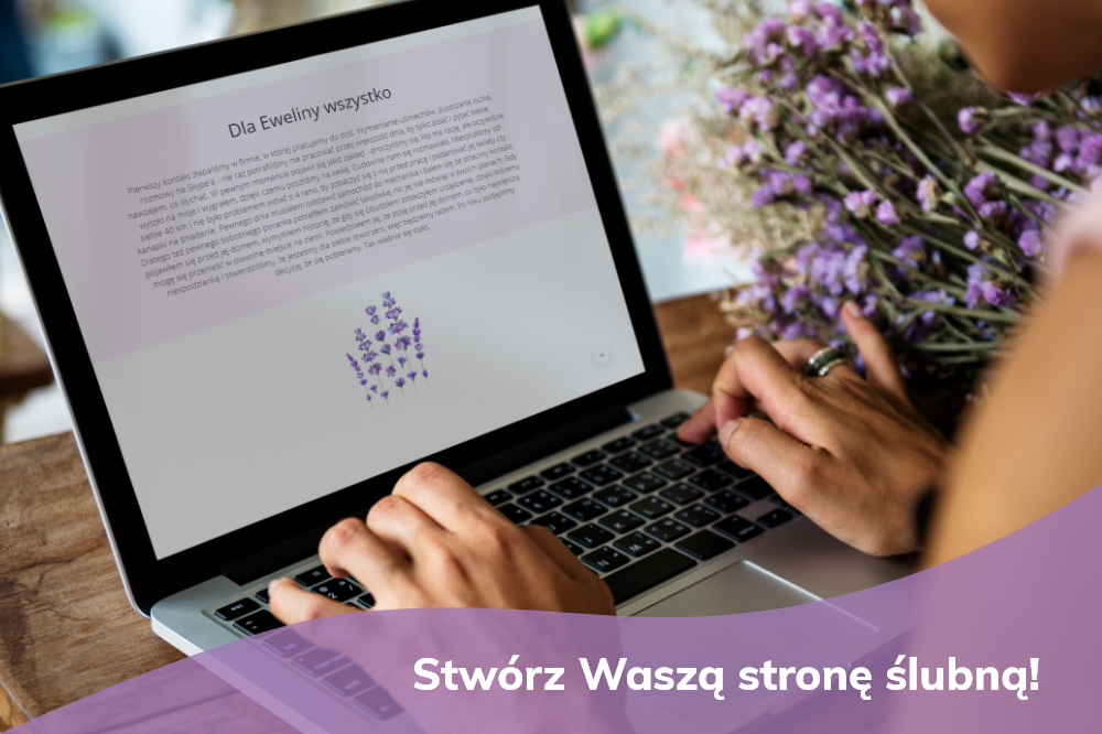 zaproszenia ślubne online - kobieta pracuje na laptopie