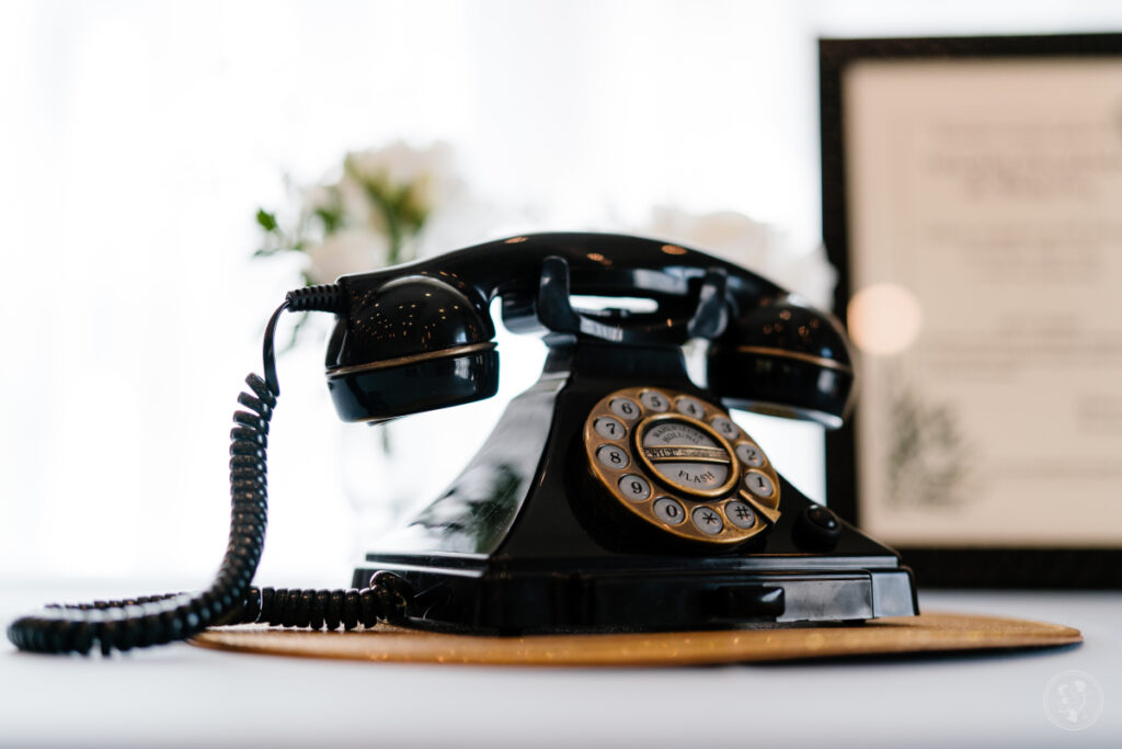telefon życzeń na wesele w retro stylu